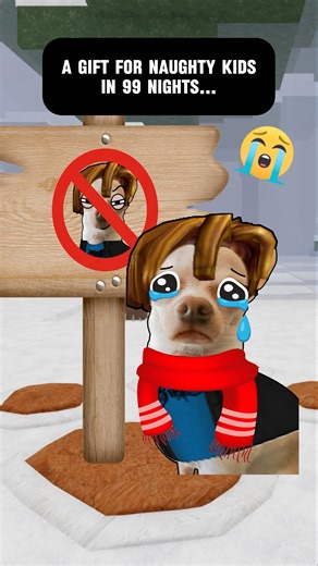 A gift for naughty kids in 99 nights… #99nightintheforest #roblox #usa