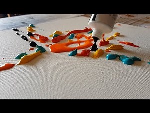 Very Simple ABSTRACT painting /Just using plastic wrap and brayer / Acrylics/Demonstration