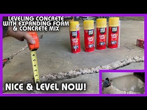 LEVELING CONCRETE WITH EXPANDING FOAM & CONCRETE MIX!