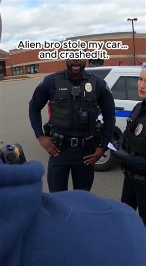 Alien bro stole my car… and crashed it #alien #funny #memes #viral #alienstory #journey #aliens
