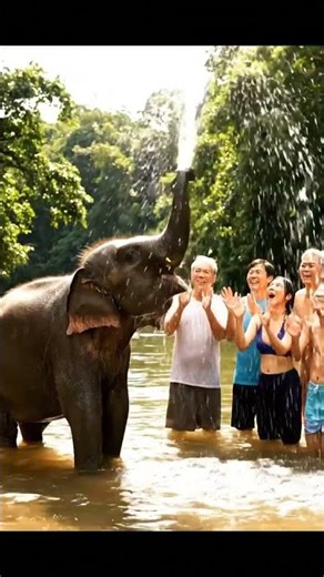 Baby Elephant Stuck in Mud
