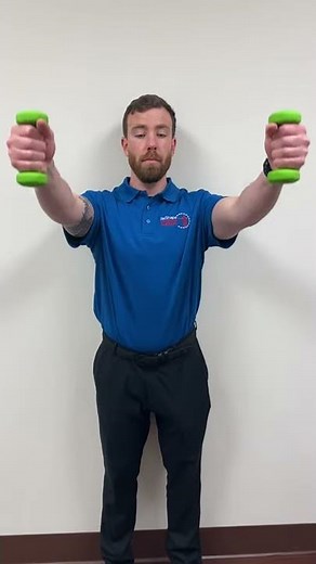 Shoulder Flexion Strengthening (dumbbell front raises)