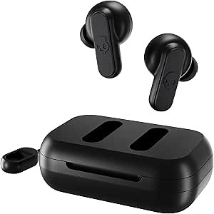 Skullcandy Dime 2 Wireless Earbuds, Bluetooth Headphones, Noise Isolating Fit, Up to 12 Hours Battery, Microphone for iPhone Android, Easy Carry with Integrated Lanyard - True Black