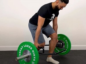 Hex Bar Split Stance Deadlift — Rehab Hero