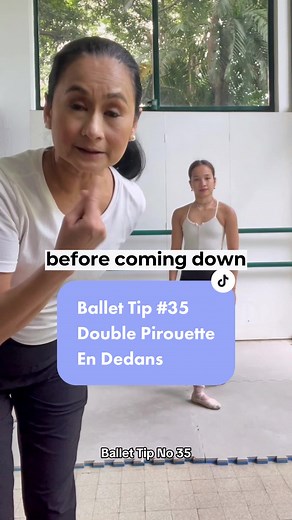 Ballet Tip No 35: Tips on how to do a double pirouette en dedans. Comment your ballet questions below 🩰 #pirouette #ballet #ballettips #lisamacuja #balletclass #balletteacher #ballethacks #ballerina #balletmanila #ballettip