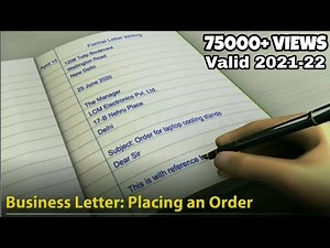 Formal Business Letter - Placing An Order - Comprehensive English Grammar - Writing Skills