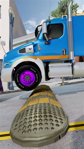 Heavy Trucks and Tractor vs Giant Speed Bump! 🚜 #beamngdrive