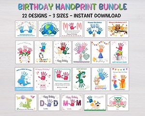 Birthday Handprint Craft, Birthday Handprint Art, Printable Activity for Preschoolers, Happy Birthday Handprint Bundle, Daycare Activity - Etsy