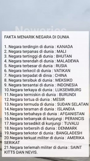 Fakta menarik Negara Di Dunia #Berita #Info #Fyp #Reels #Dunia | No Wories