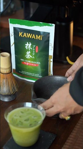 Enjoy making your own matcha latte at home easily with KAWAMI YAME MATCHA Premium grade.