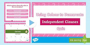 Using Colons to Demarcate Independent Clauses SPaG Punctuation PowerPoint Quiz