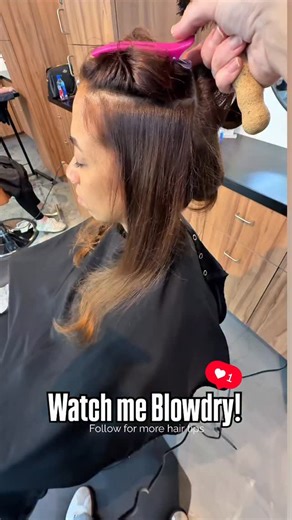 Allison Boyce on Instagram: "A little color refresh and blowout for my girl ✨ using my favorite blow dryer and brush combo! . . Blow dryer: @babylissprousa Brush: @ibizahairtools . . #hairstylist #pov #asmr #naturalhair"