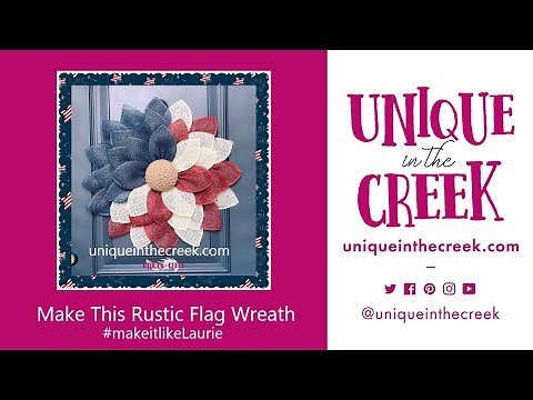 Dean Michael Petal | Rustic Patriotic Deco Mesh Flower Wreath | UITC Large Board