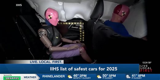 Insurance Institute for Highway Safety releases annual list of safest vehicles