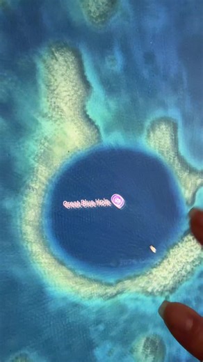 This ocean is sinkhole is deeper than most buildings are tall… #googlemaps #bluehole #sinkhole #ocean #viral