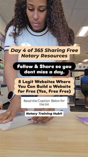 I'm posting in this series every day! @notarytraininghub Free Website Builders • Wix – Drag-and-drop builder, beginner friendly, lots of templates. • Weebly – Simple setup, good for basic business or personal sites. • Google Sites – Very simple, clean, works well with Google tools. • Carrd – Best for one-page sites, landing pages, and link-in-bio pages. • Webflow – More design control, better for advanced or creative layouts. • GitHub Pages – Free hosting, best for coded or developer sites. • No