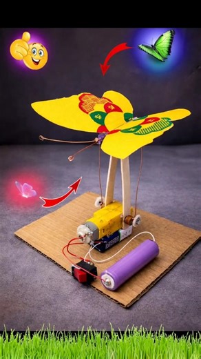 how to make mini butterfly project gear motor with butterfly flying 🪽🥰😯😯#viral #science #project