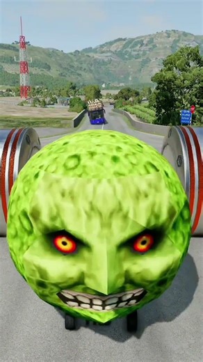 Colorful Capsule Bus vs Hydraulic Crush! 🚌💥 | BeamNG.drive Destruction