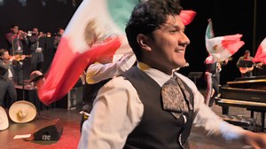 Eduardo Antonio Treviño with Oscar De La Rosa and Mariachi 7 Leguas at the 2024 Mariachi Festival in Houston, Texas. Performing Arts Houston, Ballet Folklórico UTRGV | Mariachi Festival