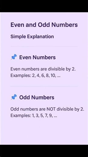 Even and Odd Numbers#EvenNumber#Even#DivisibleBy2#MathFacts#MathLearning