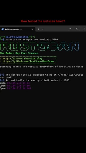 RustScan #rust #rustscan #portscan #nmap #infosectube