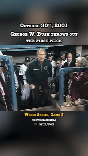 On This Date In Major League Ballers on Instagram: "#onthisdateinmlb 2001 - Before Game 3 of the World Series, George W. Bush tosses out the ceremonial first pitch. — The President wore a New York Fire Department windbreaker to honor the heroes who gave their lives on 9/11. — Followed shortly was Game 3, the Yankees took the victory over the D-Backs, 2-1. New York was led by the pitching of Roger Clemens and Mariano Rivera. — #MLB #MLBhistory #Baseball #BaseballTrivia #BaseballHistory #baseball