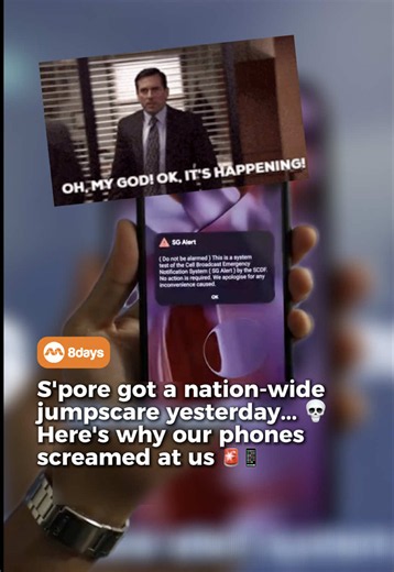 Phones across Singapore suddenly started screaming at 6:20pm on September 15, leaving MRT commuters, motorists and shoppers wondering what was happening. 🚨📱 The alarm was part of SCDF’s Public Warning System, a routine exercise held twice a year to familiarise Singaporeans with emergency warning signals. But did you know Singapore has three different warning sounds, each with a different purpose? We explain what the alarm means, why it went off, and some of the funniest reactions Singaporeans 