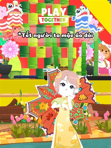 Tết và trang phục áo dài chơi game