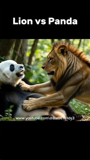 Panda Shocked the Jungle – Lion vs Panda Fight#LionAttack #LionVsPanda#LionAttack #youtubeshorts