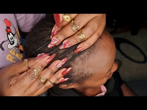 ASMR Scalp Scratching Her Itchy Scalp|Blowing and Brushing Sounds #asmr #asmrsounds #relax #hair