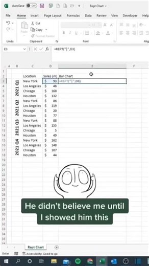 Create Bar Chat in Excel With Shortcut 👌🙌 #windows #computereducation