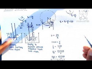Rise of liquid in a capillary tube: ascent formula in hindi