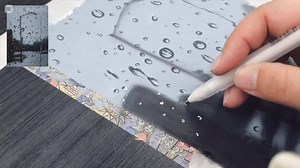 Rainy landscape drawing with an oil pastel by 골드손Goldson Watch the full video here https://buff.ly/2IRZNMd | Cubebrush