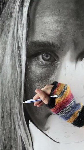 Drawing hyperrealistic hair | how to draw realistic hairs #art #pencil #portrait