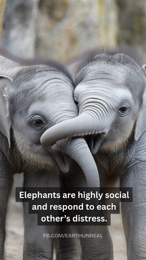 When One Elephant Is Upset, the Others Know. Elephants are highly social and respond to each other’s distress. When one is upset, others move closer and touch her with their trunks. They often produce low-frequency rumbles that can calm the group. This behavior shows clear signs of empathy and social support. #Elephants #ElephantFacts #Wildlife #NatureReel #AnimalBehavior #WildlifePhotography #NatureLovers #WildlifeConservation #AfricanElephant #asianelephant Made with AI | Earth Unreal