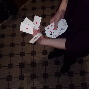 A cool way to produce the 4 aces from a fan! By @nikitalus | Shin Lim