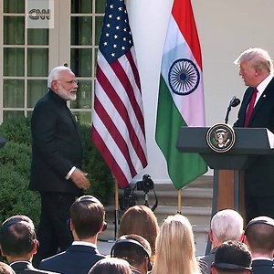 Forget handshakes — US President Donald J. Trump and Indian PM Narenda Modi went for the bear hug at their White House meeting. http://cnn.it/2shTiaL | CNN