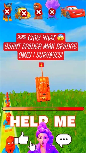 99% Cars Fail Giant Minecraft Spider-Man Bridge BeamNG.drive #shorts #beamngdrive #carcrash #title
