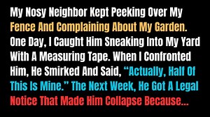 66K views · 777 reactions | My Nosy Neighbor Kept Peeking Over My Fence And Complaining About My Garden. One Day, I Caught Him Sneaking Into My Yard With A Measuring Tape. When I Confronted Him, He Smirked And Said, “Actually, Half Of This Is Mine.” The Next Week, He Got A Legal Notice That Made Him Collapse Because… - Reddit Stories #reddit #redditstories #redditaita #redditpost #redditdrama #redditupdates #redditrelationship #redditadvice | Reddit Relationships Stories | Facebook