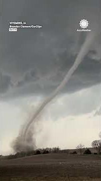 JUST IN: Incredible drone view of a rope tornado tearing across rural Wyoming, Iowa.
