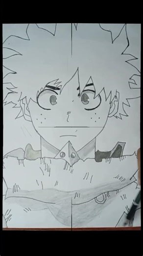 The sketch of Deku fan art | #shorts #viral #deku #anime