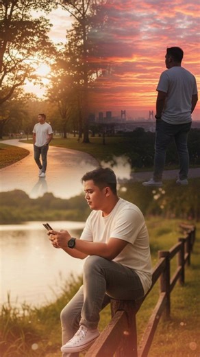 Dari senja kita belajar, bahwa menunggu sesuatu yang indah itu harus bersabar. . Cara membuat foto keren seperti diatas ⬆️⬆️⬆️ : 1. Buka aplikasi Gemini Al. 2. Masukkan gambar yang mau di edit. 3. Masukin teks prompt : Tanpa mengubah wajah asli foto:prompt:TanpaEdit foto tidak merubah wajah dan, sesuai dengan deskripsi bikin semirip mungkin Poster gaya hidup sinematik yang menampilkan pemuda yang sama dalam tiga lapisan visua dekat, tengah, jauh): Latar depan: pria yang duduk di dekat pagar tepi