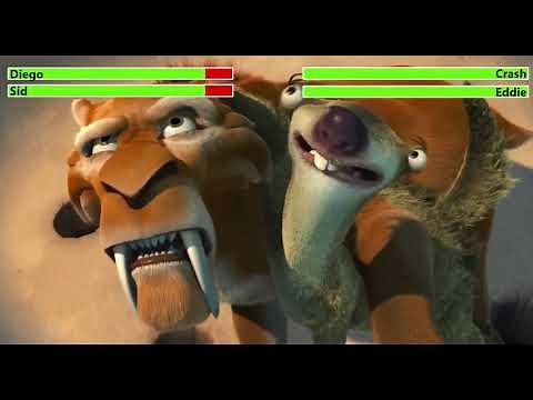 Diego & Sid vs. Crash & Eddie with healthbars