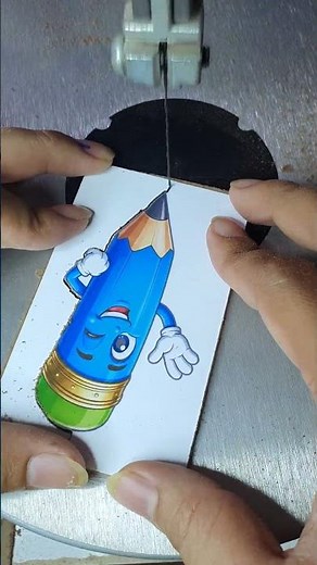 cutting a pencil from wood with my scroll saw #art #drawing #classicwood #diy #woodscraft