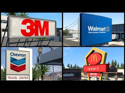 (ATS 1.41) Real Companies, Gas Stations and Billboards | REALISTIC MOD
