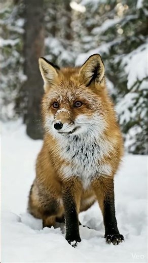 A Moment of Silence: Winter Fox #momentofsilence #winterfox #naturecalm #aiart #wildlife #fox