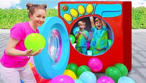 Roma and Diana Washing Machine Story🙂 Let's have fun together and see what an exciting adventure awaits us in this video. Thanks for watching!🥰 #kidsfun #KidsRomaShow #KidsDianaShow #romaanddiana #challenge #familytime | Kids Roma Show