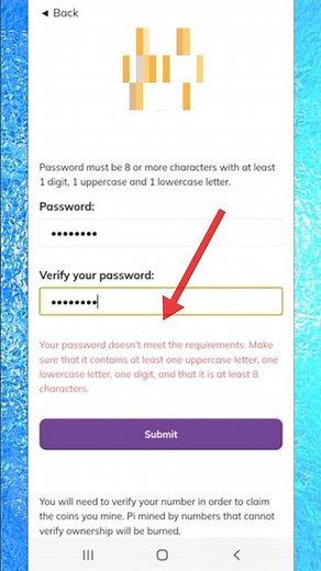 password must be at least 8 characters long with 1uppercase 1 lowercase & 1 numeric character