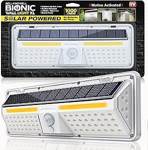 Bell+Howell Bionic Solar Security Light XL, Solar Outdoor Lights Waterproof, Motion Sensor Outdoor Lights Solar Powered, Solar Light for Fence, Backyard, Driveway, Solar Lights Outdoor Waterproof