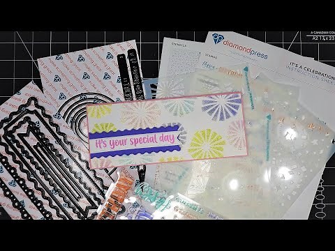 Diamond Press Ultimate Card Making Collection, AS #1: "It's a Celebration" Stenciled Card Tutorial!